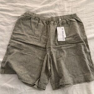 NWT LA RELAXED Striped Linen Shorts